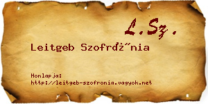 Leitgeb Szofrónia névjegykártya